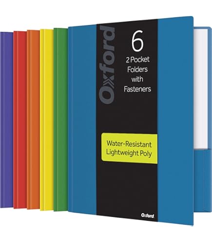 Amazon.com : Oxford 2 Pocket Folders, Plastic Portfolio
